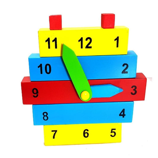 Construction Clock Learning Toy | Kids Time Teaching & Educational Wooden Clock